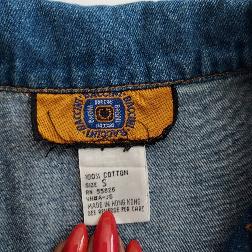 Vintage 90's Baccini Patchwork Button Down Jean V… - image 4